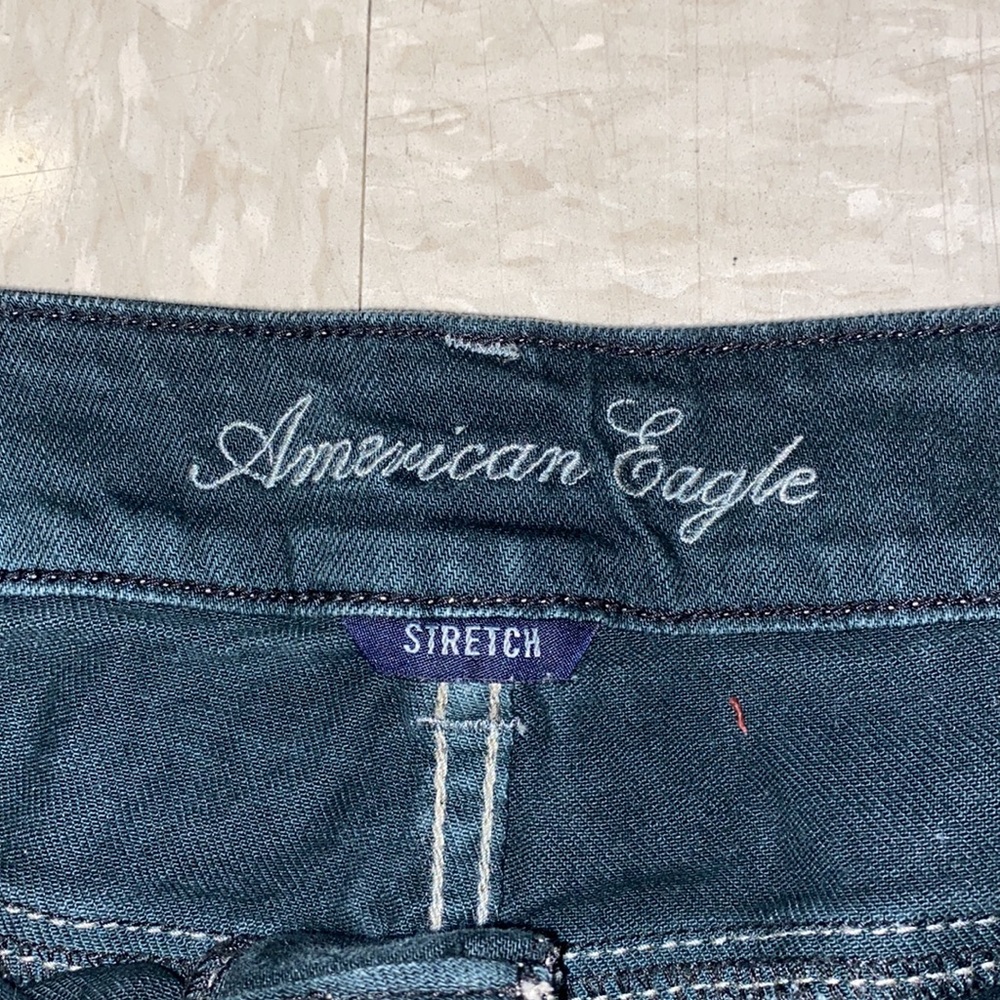 These are AMERICAN EAGLE denim shorts! :) they are sized a 6 but fit as a 2-4. - Picture 4 of 5